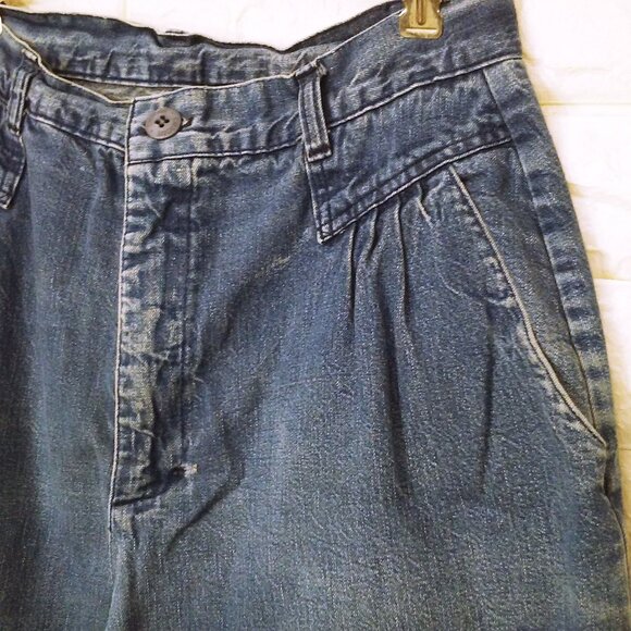 Vintage 80s Cherokee Pleated Mom Jeans M(8) Pockets Wide Baggy Tapered Leg - Picture 5 of 11